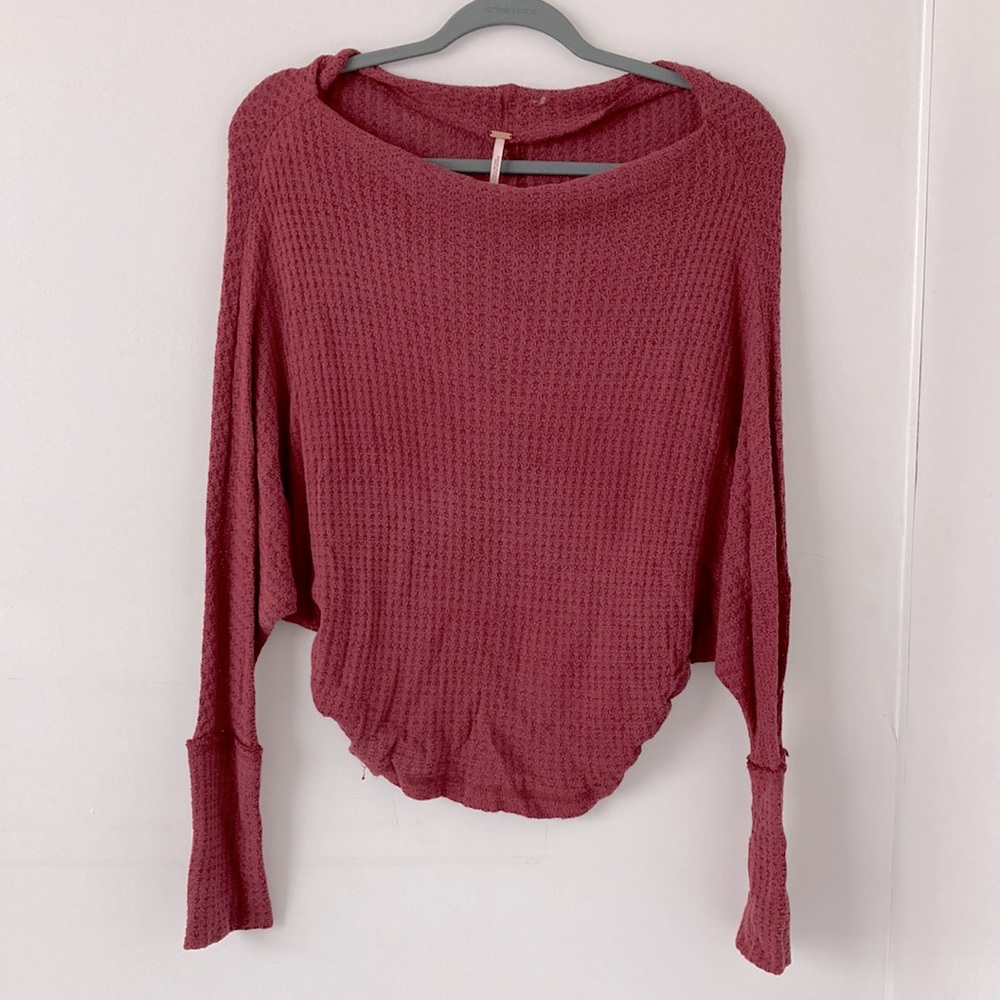 Free People Dolman Waffle Knit Sweater